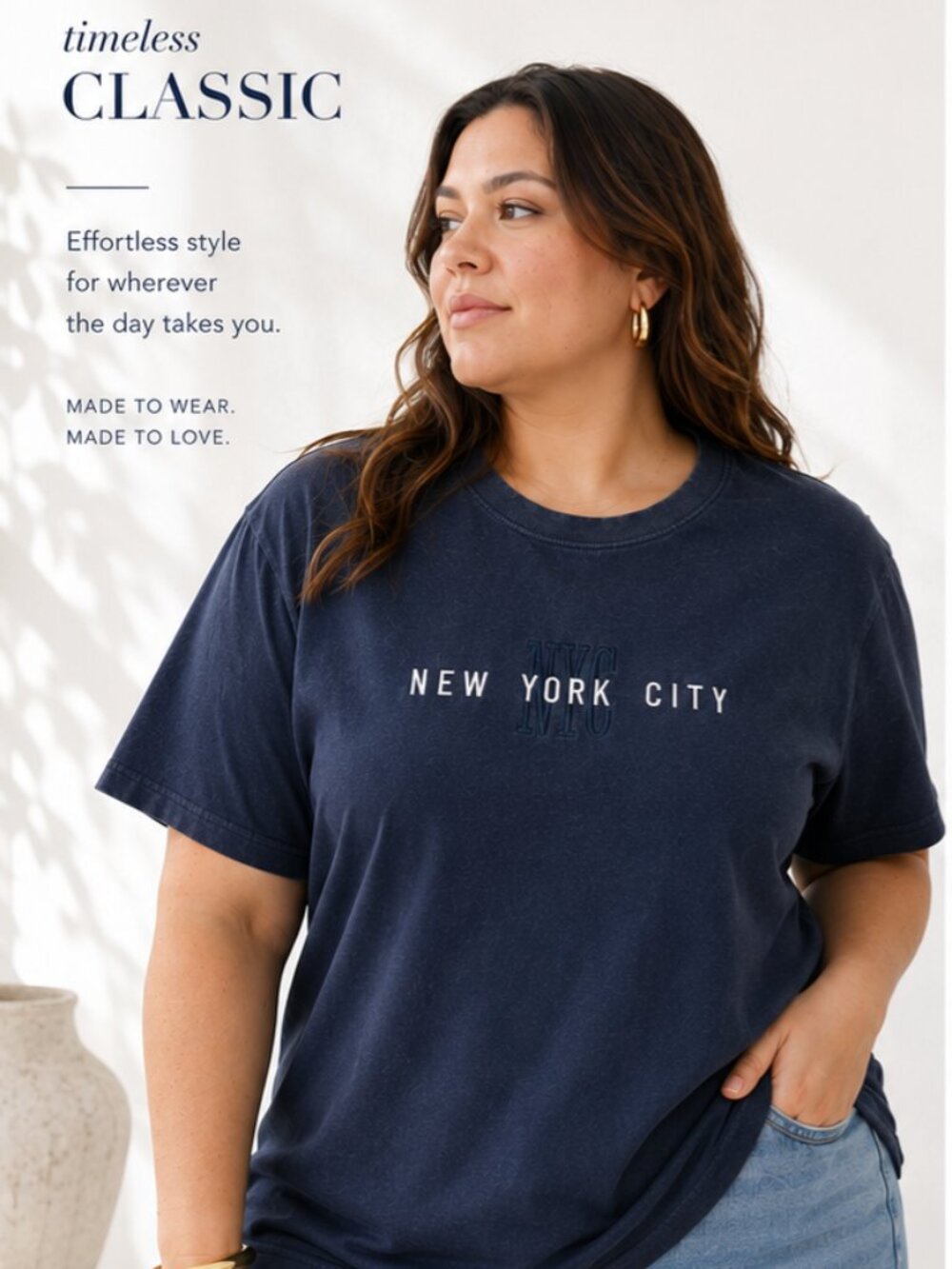 WALI USA NYC Embroidered Indigo T-Shirt 2XL